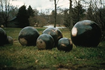 Sculpture Spheres Balls black balls GK86-cu s9999x323