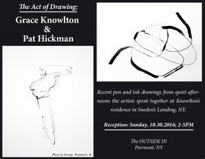 OUTSIDE IN Piermont NY Art Exhibit 2016 10 Pat Hickman Grace Knowlton Act of Drawing Postcard-cu s9999x323